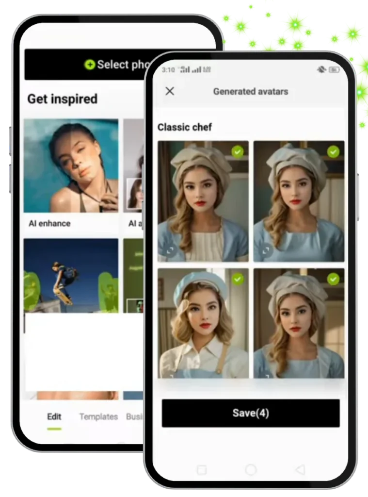 AI avatar generator turning photo into cartoon avatar