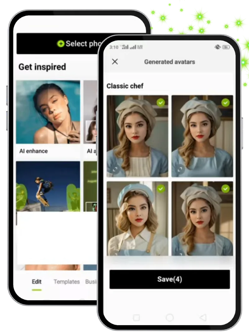 AI avatar generator turning photo into cartoon avatar