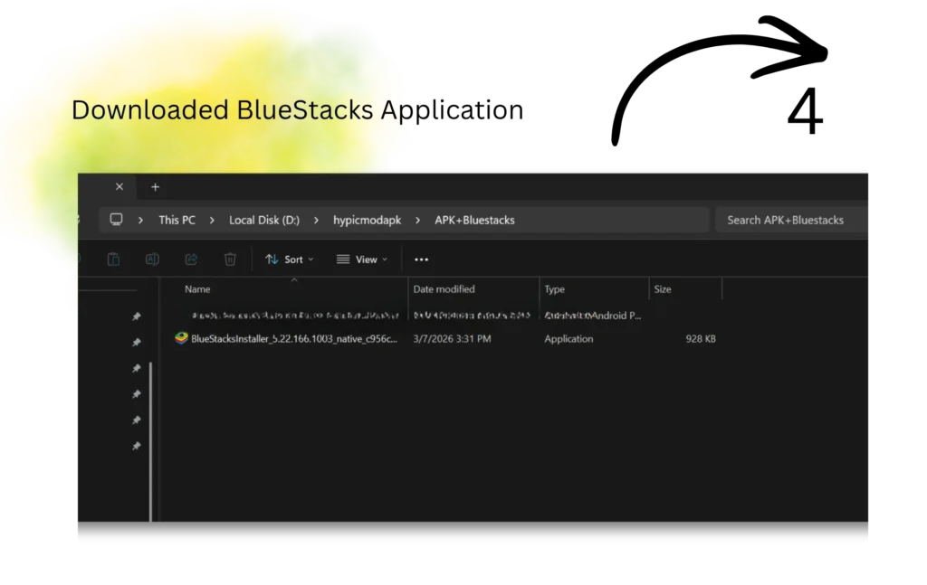 Downloaded BlueStacks Emulator Application on PC