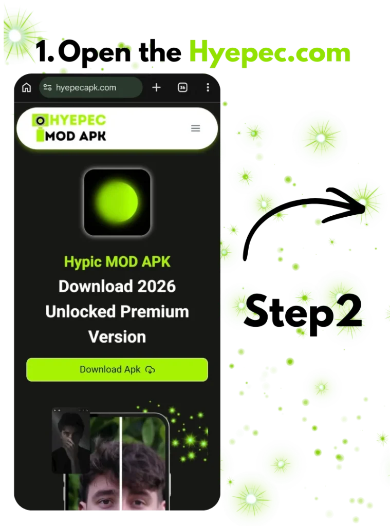 Step 1 : to download the Hypic APK from hyepec.com 