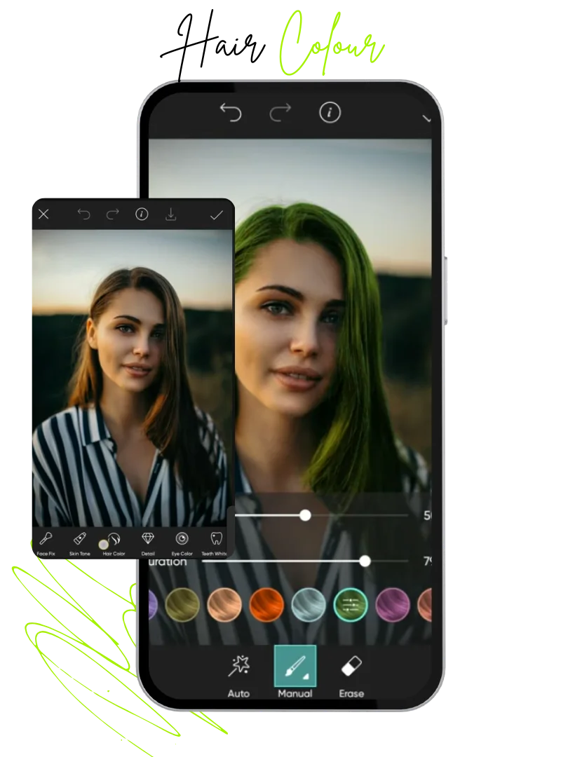 Adjust your Hair colour using AI colour correction tool