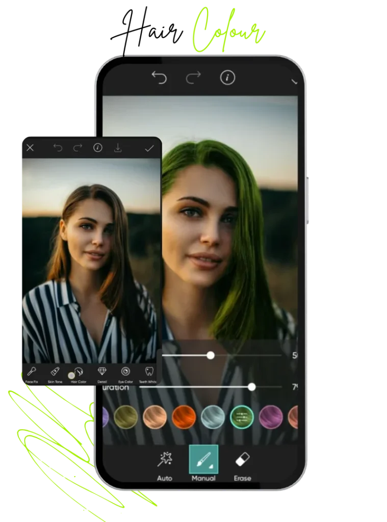 Try variety of hair colour in Hypic APK