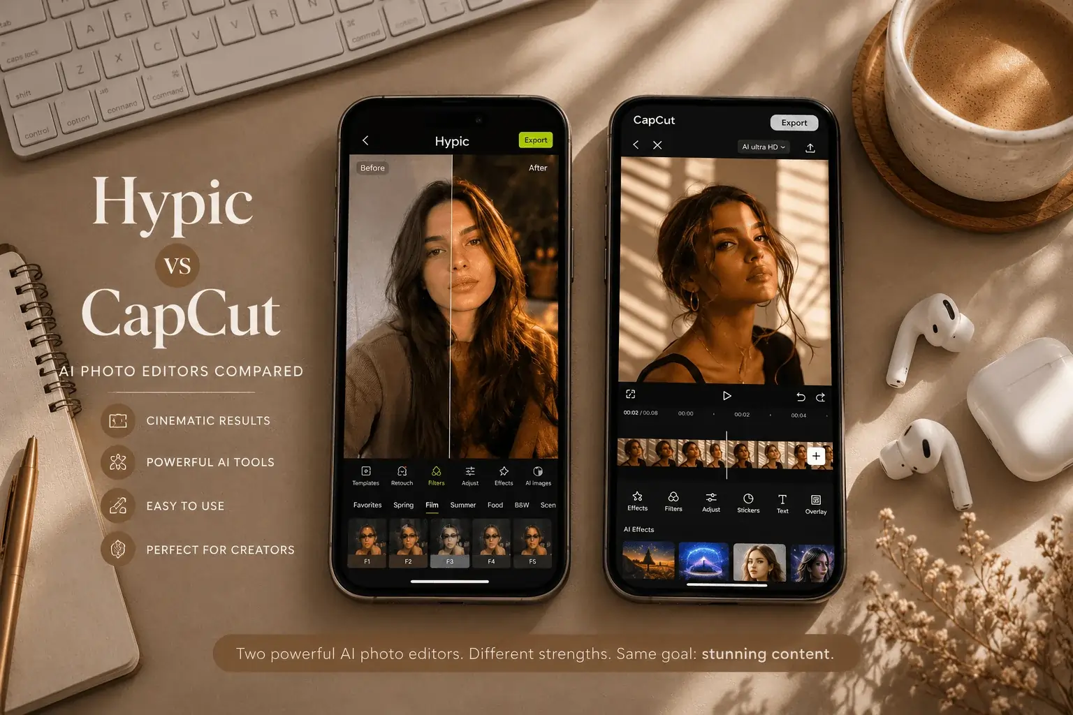 Hypic vs CapCut AI photo editor comparison 2025
